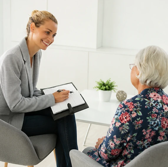 Financial planner meeting with a client